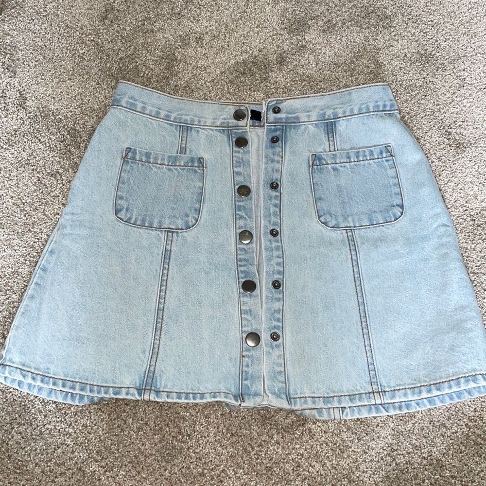 Urban Outfitters button front jean skirt